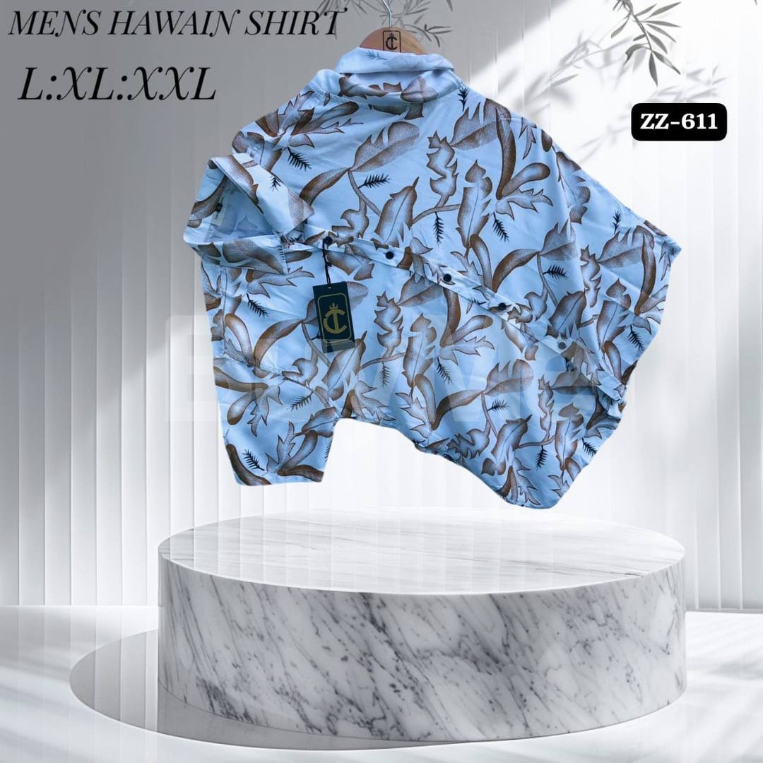 HAWAIN SHIRT - BROWN AND BLUE