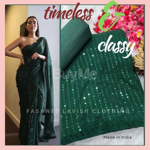BOLLYWOOD STYLE PARTY WEAR SEQUENCE SAREE DESIGN