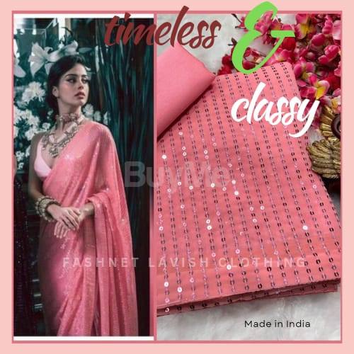 BOLLYWOOD STYLE PARTY WEAR SEQUENCE SAREES FOR LADIES