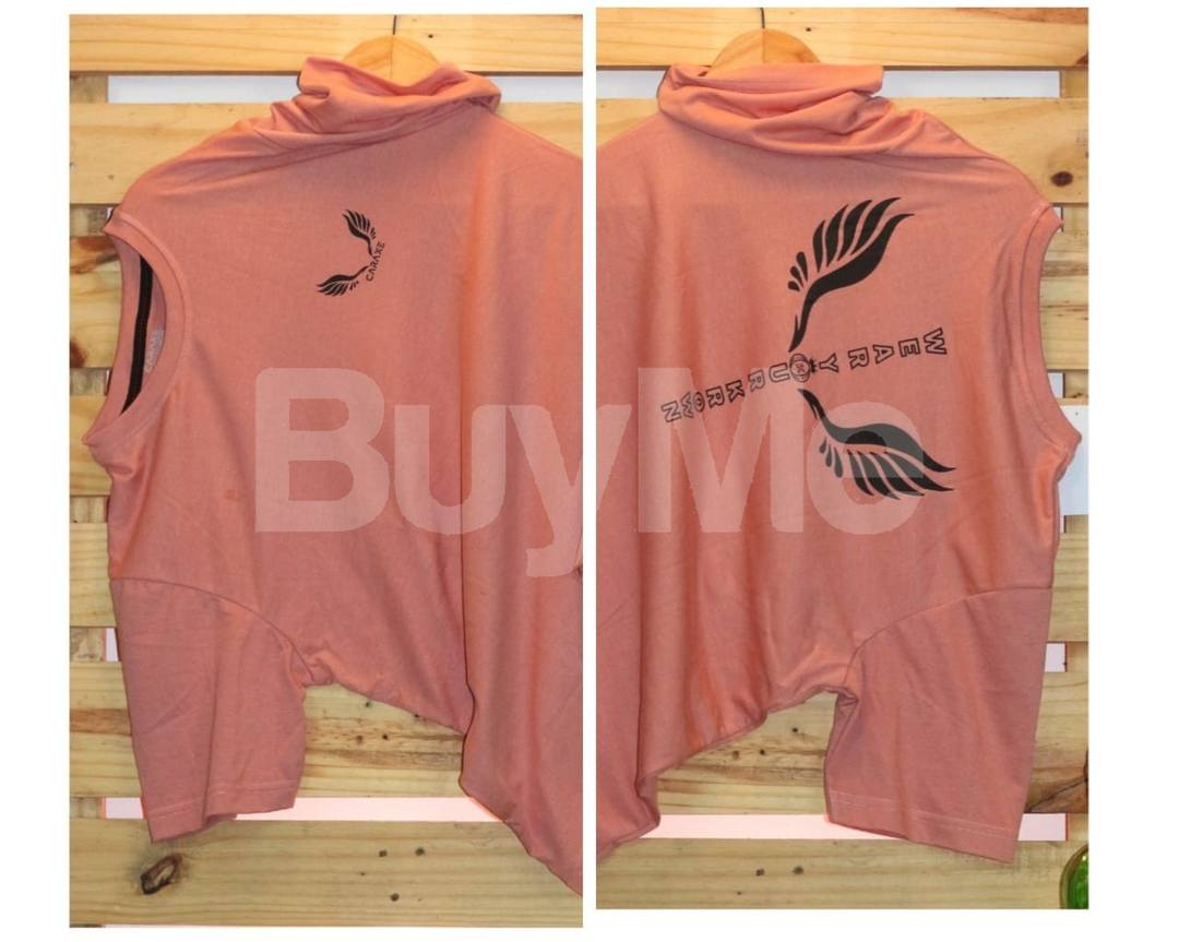 DOUBLE SIDE PRINT CREW NECK T SHIRT - PINK