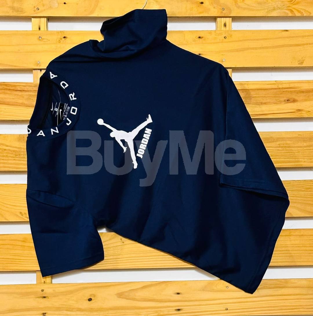 RIB PRINT CREW NECK T SHIRT - DARK BLUE (JORDAN)