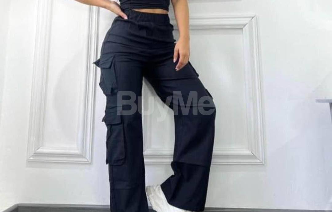 LADIES BLACK CARGO PANT