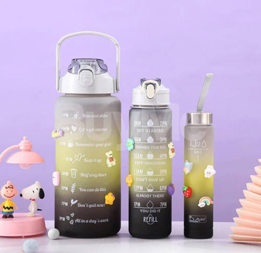 BLACK AND GREY MIXED WATER BOTTLE