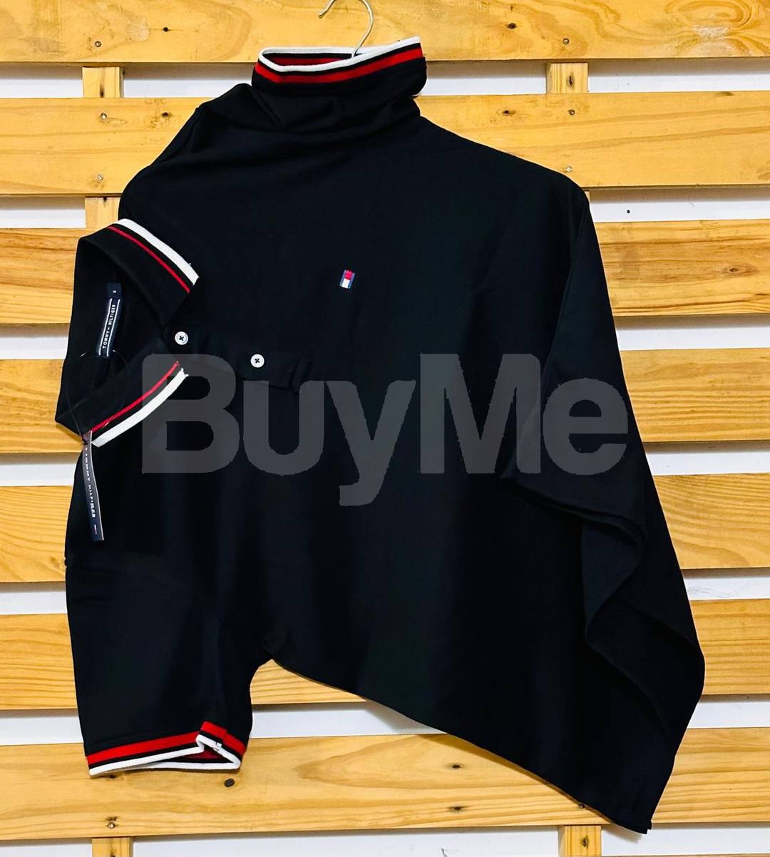 COLLAR T SHIRT - BLACK