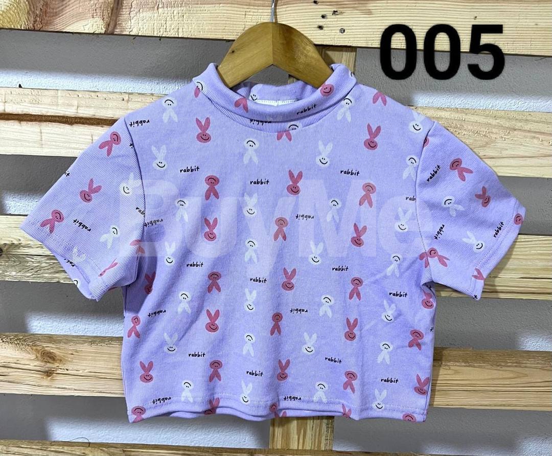HIGH NECK CROP TOP - LIGHT BLUE