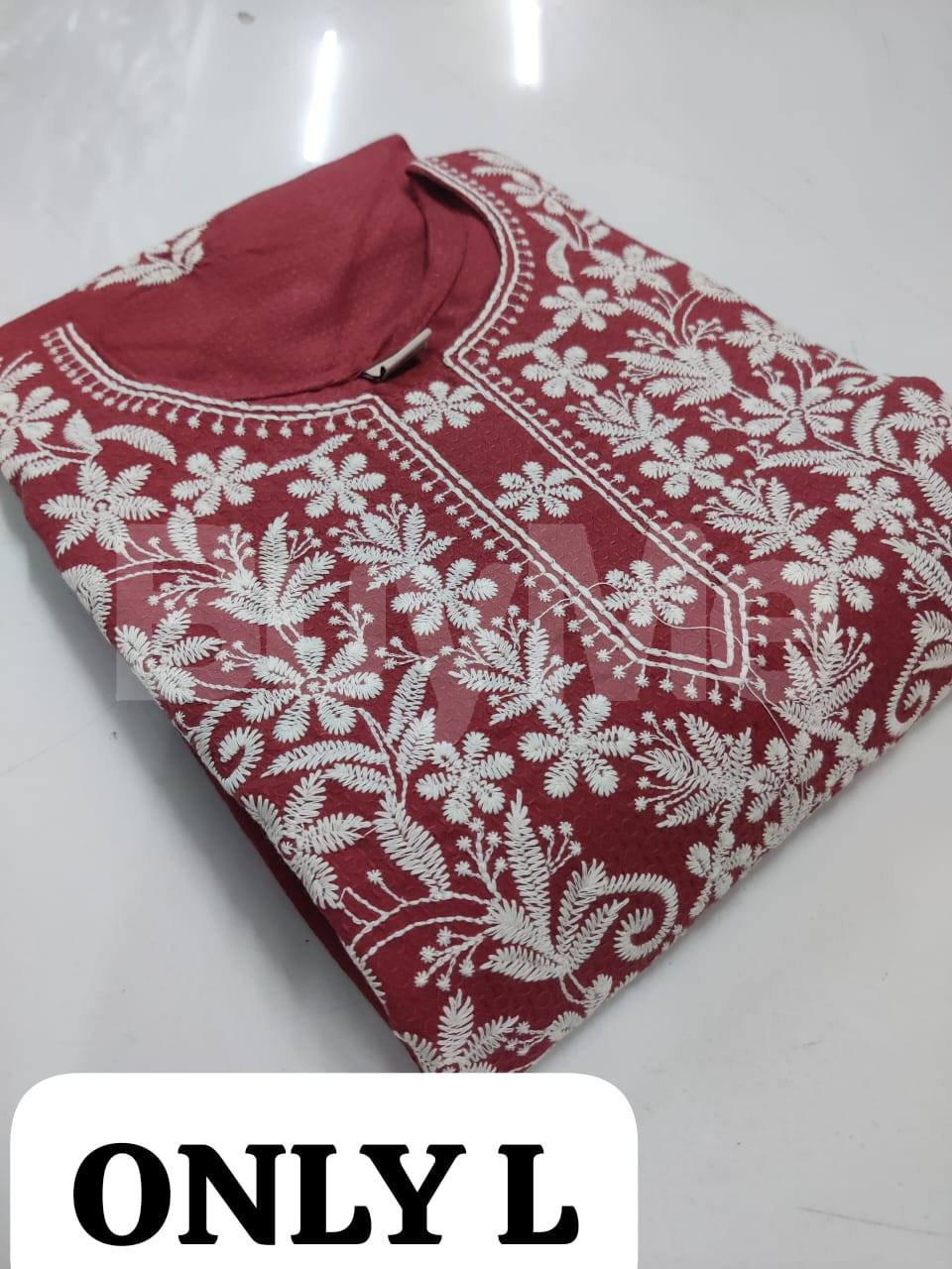 HEAVY COTTON EMBROIDERY WORKED KURTI