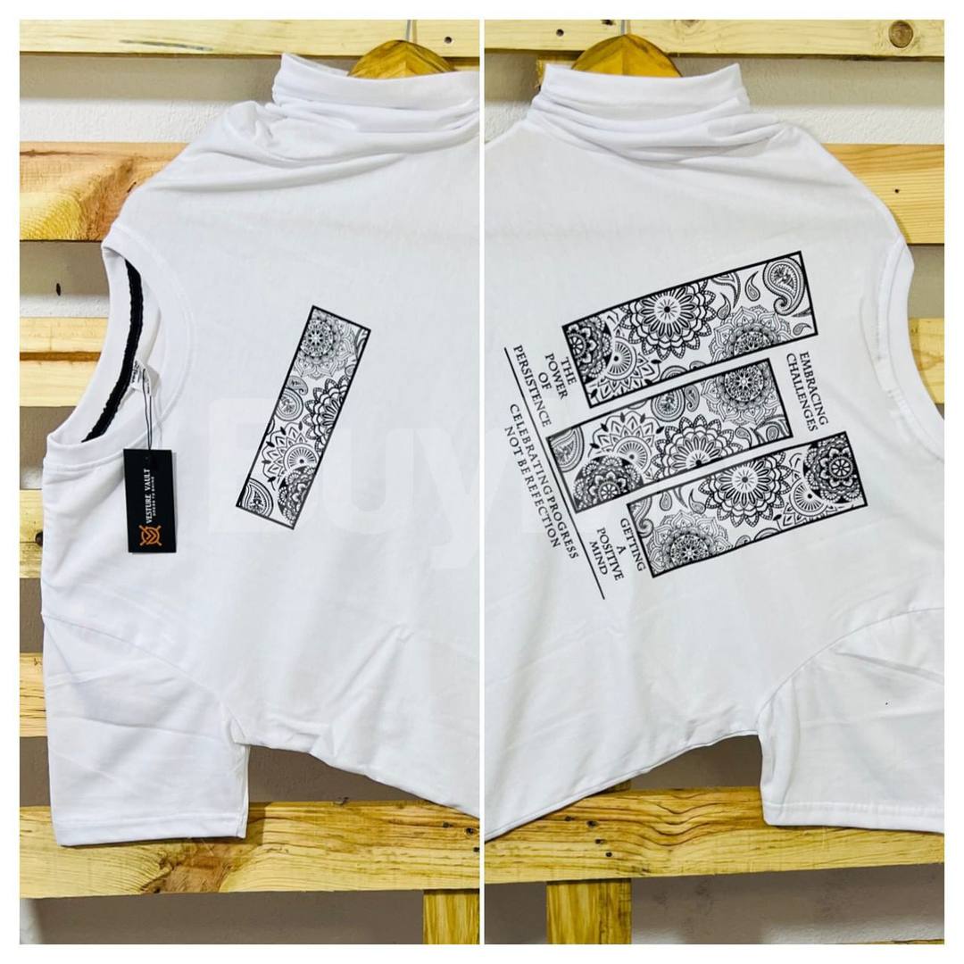 DOUBLE SIDE PRINT CREW NECK TSHIRT - WHITE