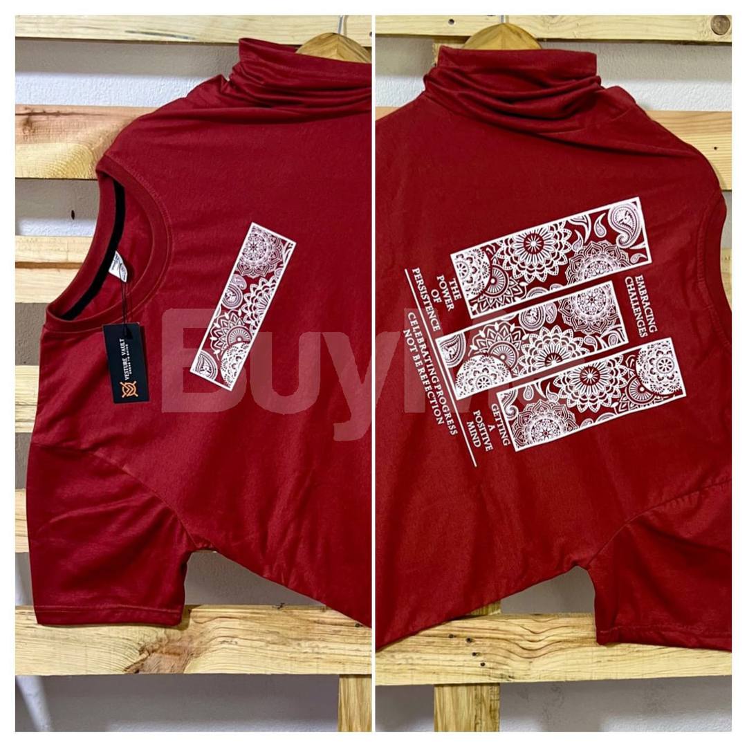 DOUBLE SIDE PRINT CREW NECK TSHIRT - RED