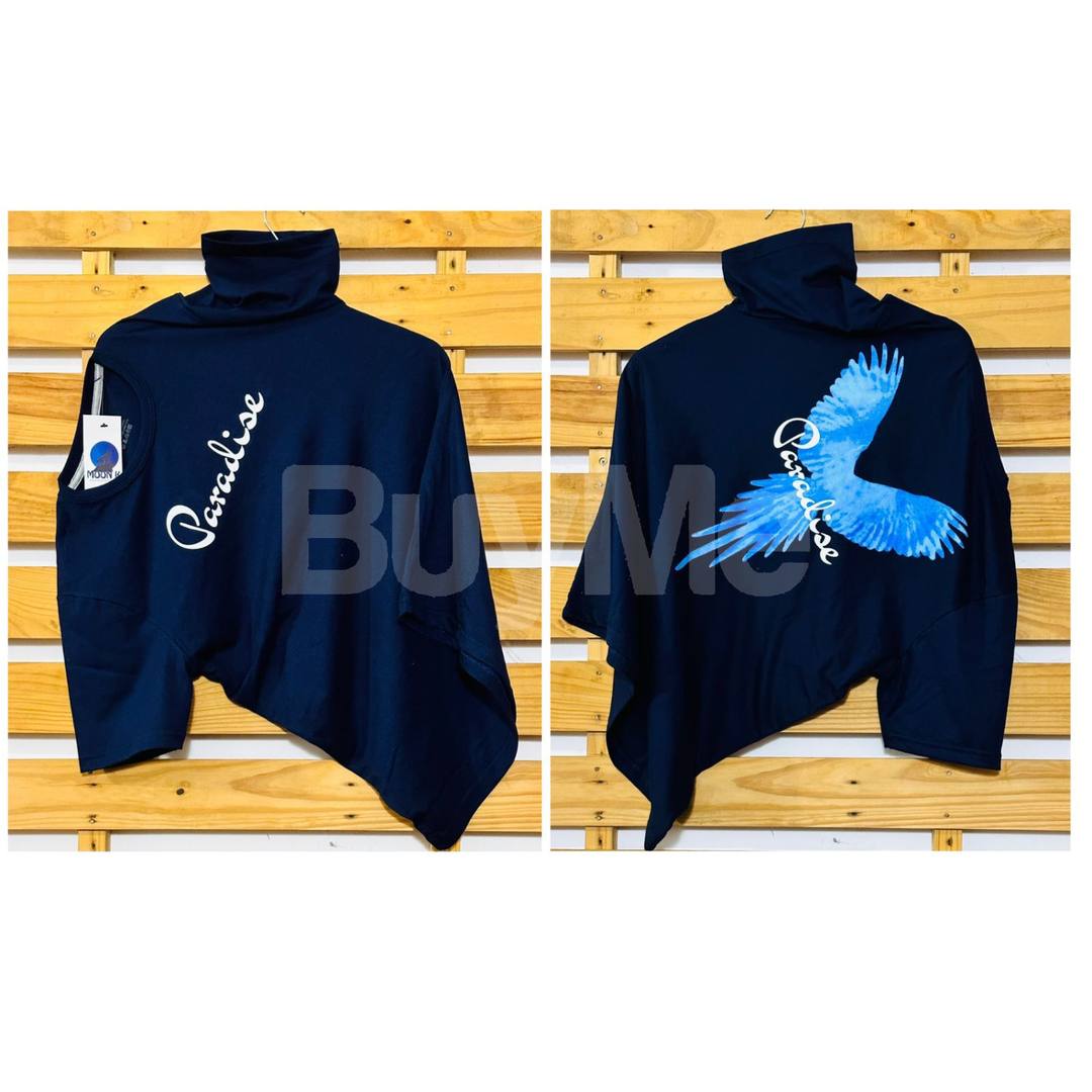 DOUBLE SIDE PRINT CREW NECK TSHIRT - DARK BLUE