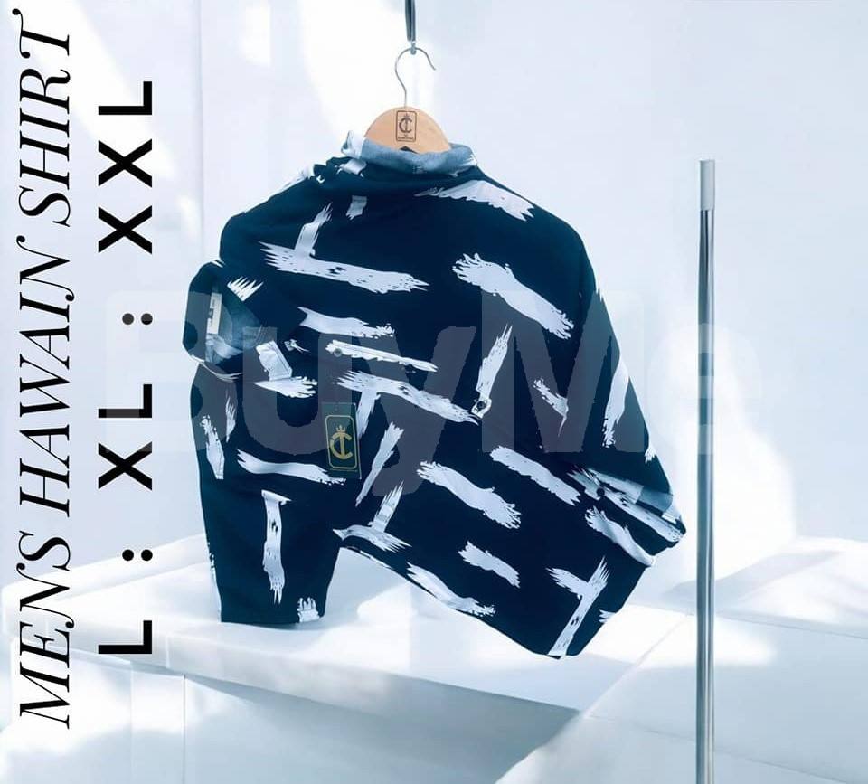 MENS HAWAIN SHIRT - DARK BLUE