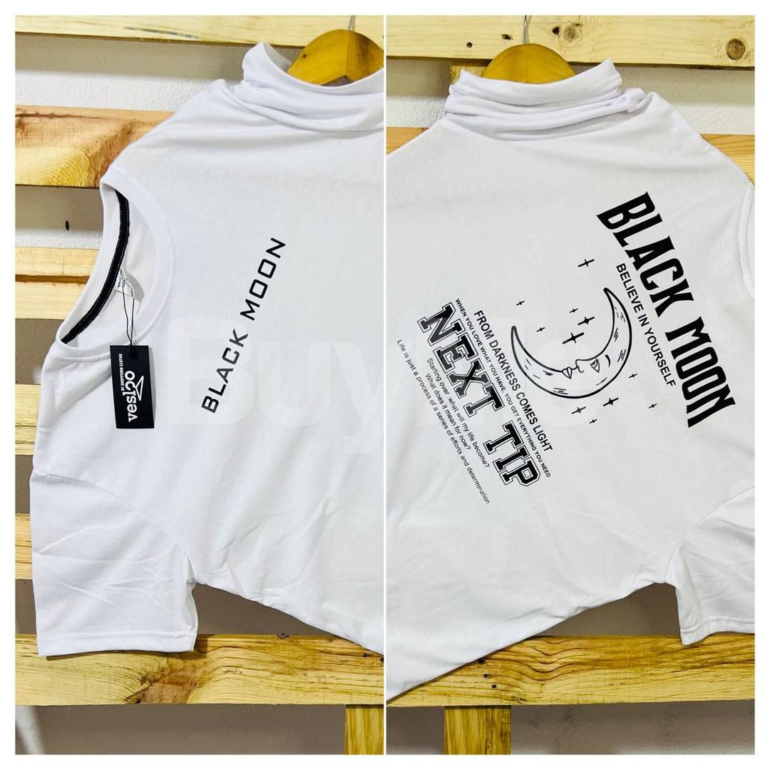 DOUBLE SIDE PRINT CREW NECK TSHIRT - FOR MEN (WHITE)