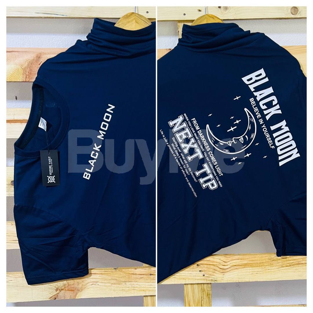 DOUBLE SIDE PRINT CREW NECK TSHIRT - FOR MEN (BLUE)
