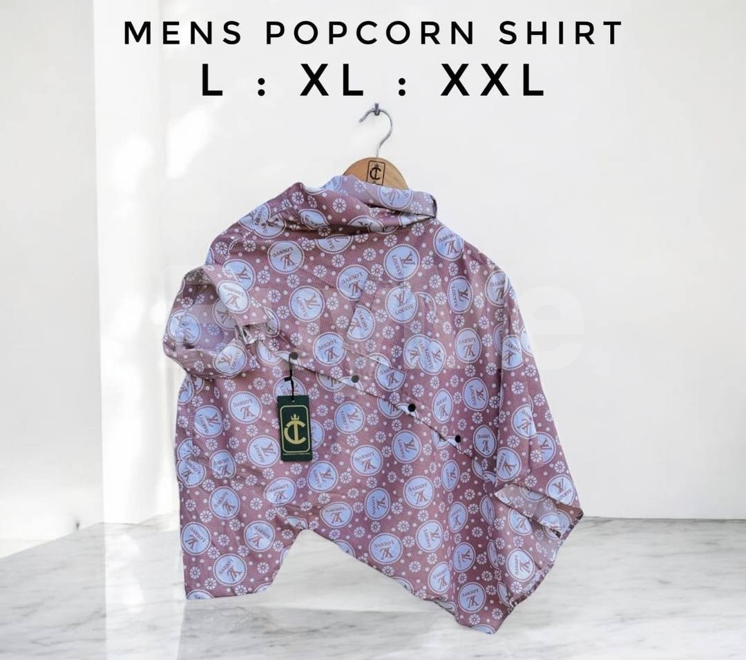 MENS HALF SLEEVE POPCORN SHIRT - PINK
