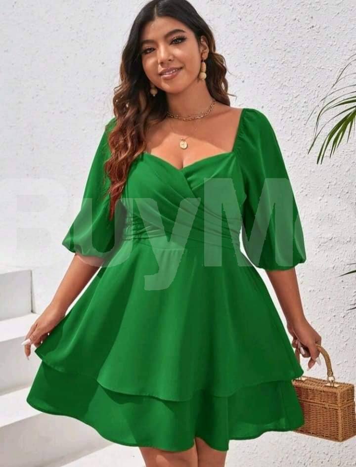 LADIES FROCK - DARK GREEN
