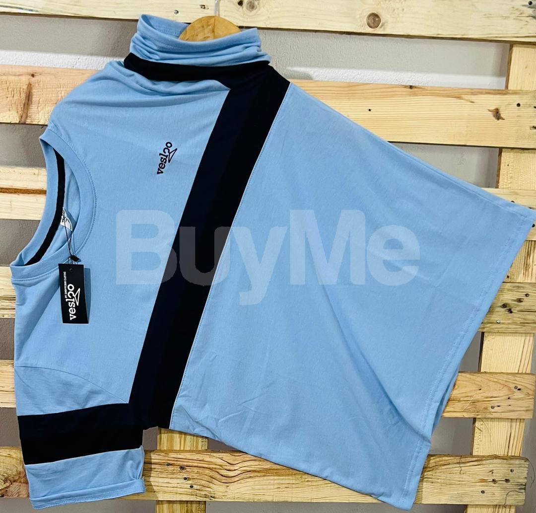 THREETONE CREW NECK TSHIRT - SKY BLUE