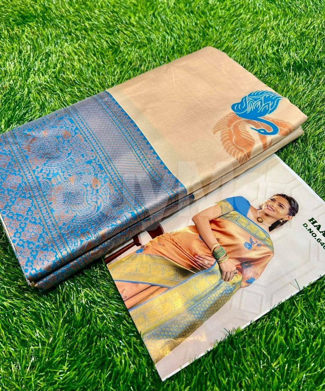 FANCY COTTON SAREES - BLUE