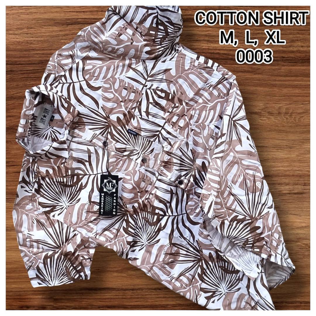 COTTON SHIRT - BROWN MIX WHITE