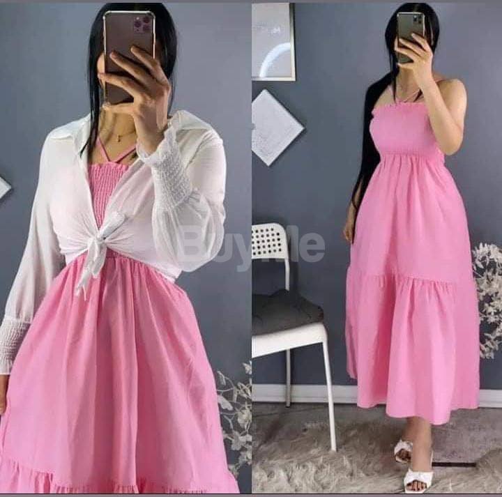 COAT WITH FROCK - PINK