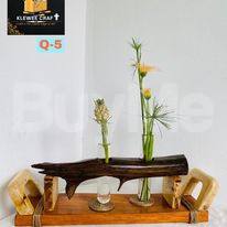WOODEN FLOWER VASE HOLDER