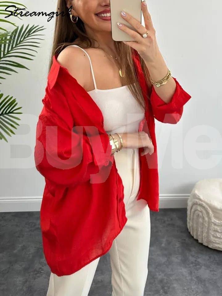 MASERATI RED SHIRT & LINEN PANT OUTFIT SET