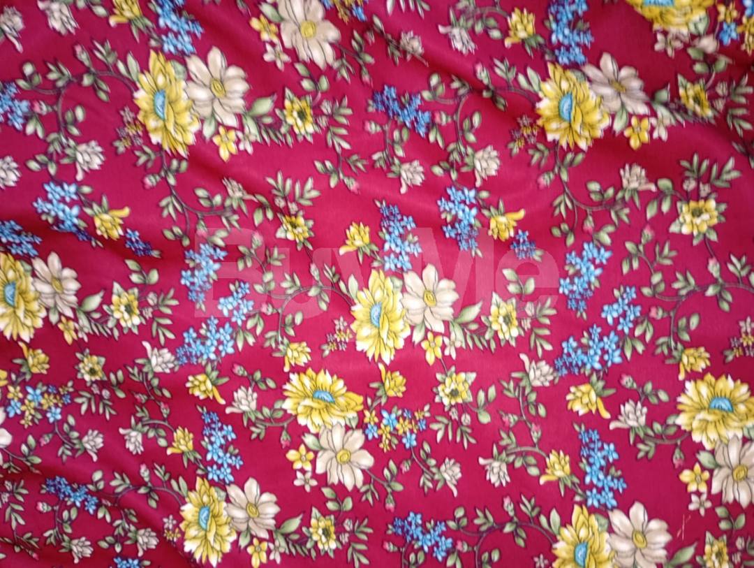 LADIES CLOTHING - PINK MATERIAL WITH PRINTED FLOWER