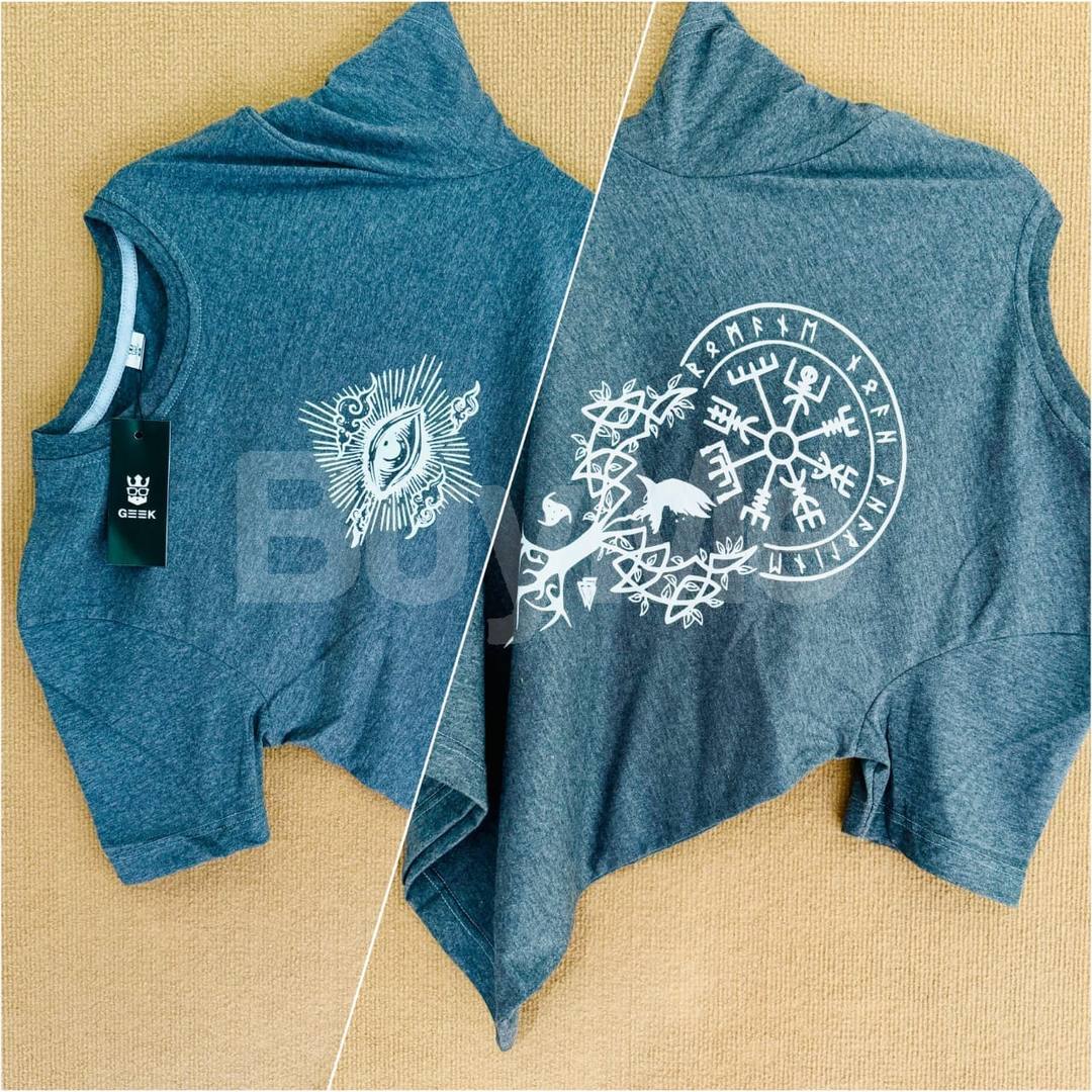 FRONT & BACK PRINT TSHIRT - GREY