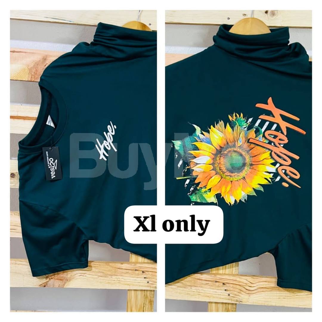 SUNFLOWER PRINTED TSHIRT - DARK GREEN