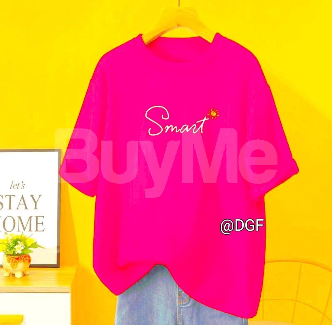 SMART BAGGY T SHIRT - DARK PINK