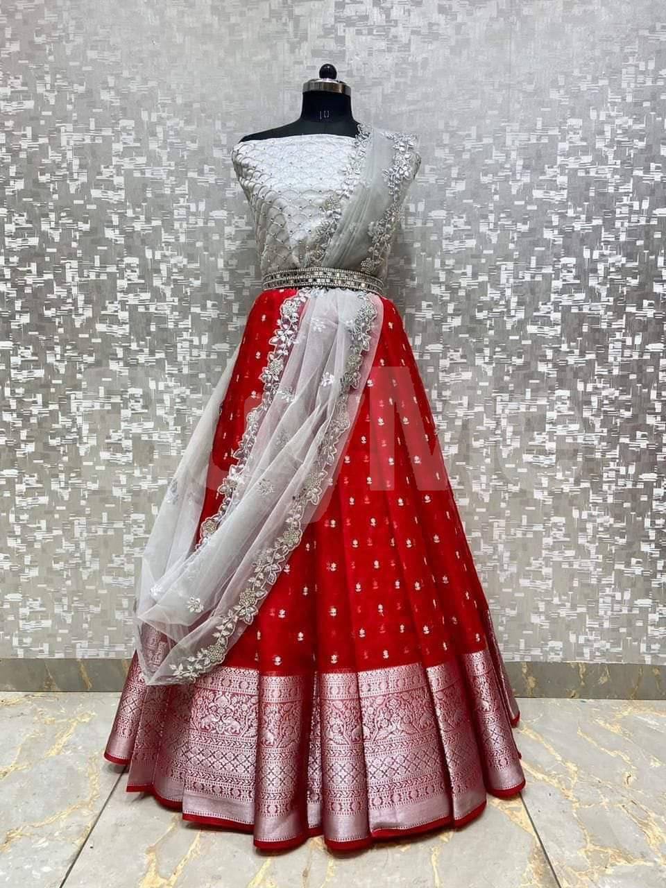 LADIES HALF SAREE - RED