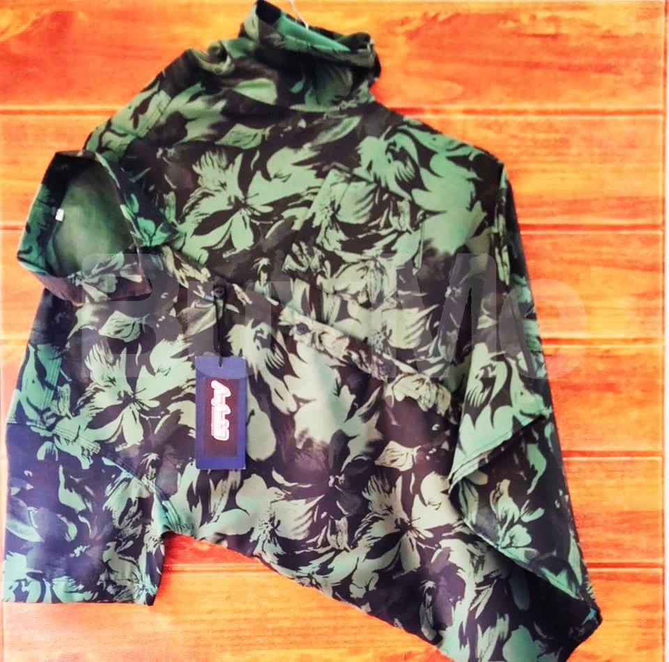 MENS PRINTED COTTON SHIRT - GREEN