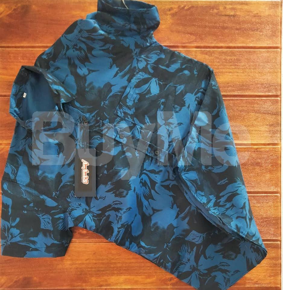 MENS PRINTED COTTON SHIRT - BLUE