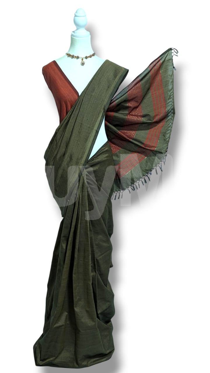 COTTON POLYESTER MIXED HANDLOOM SAREE