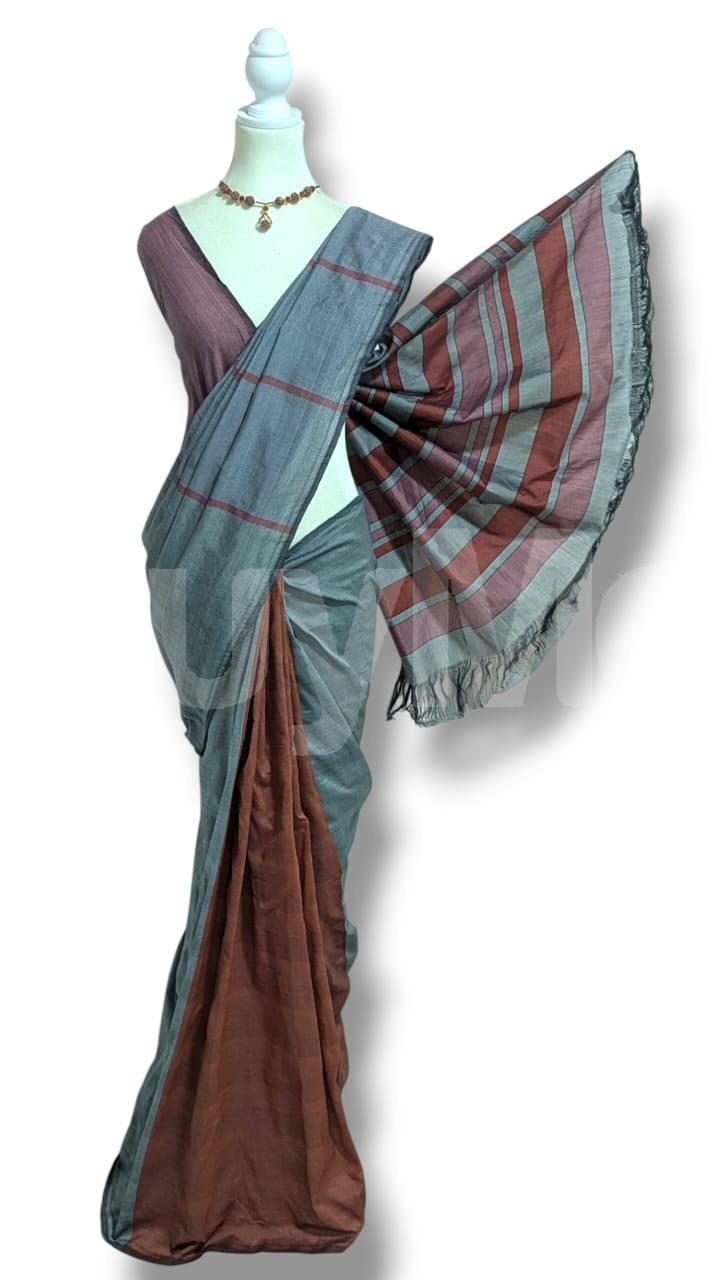 COTTON POLYESTER MIXED HANDLOOM SAREE