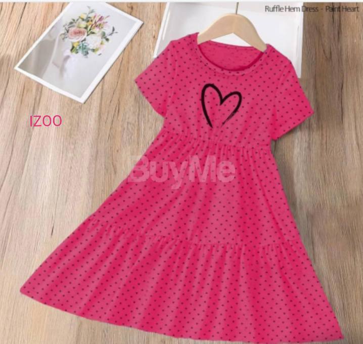 RAFFLE HEM DRESS - PINK