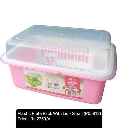 PLASTIC PLATE RACK WITH LID - SMALL