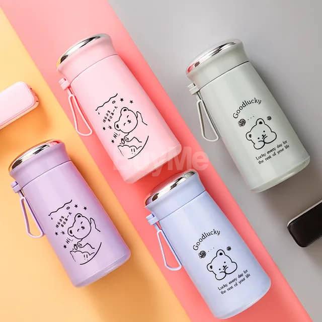 NEW CREATIVE LUCKY BEAR GLASS WATER BOTTLE 280ML