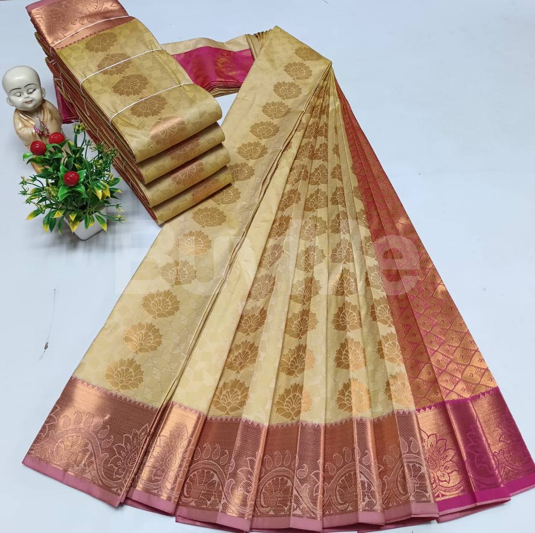 SAMUTHRIKA SILK SAREE - CREAM COLOUR