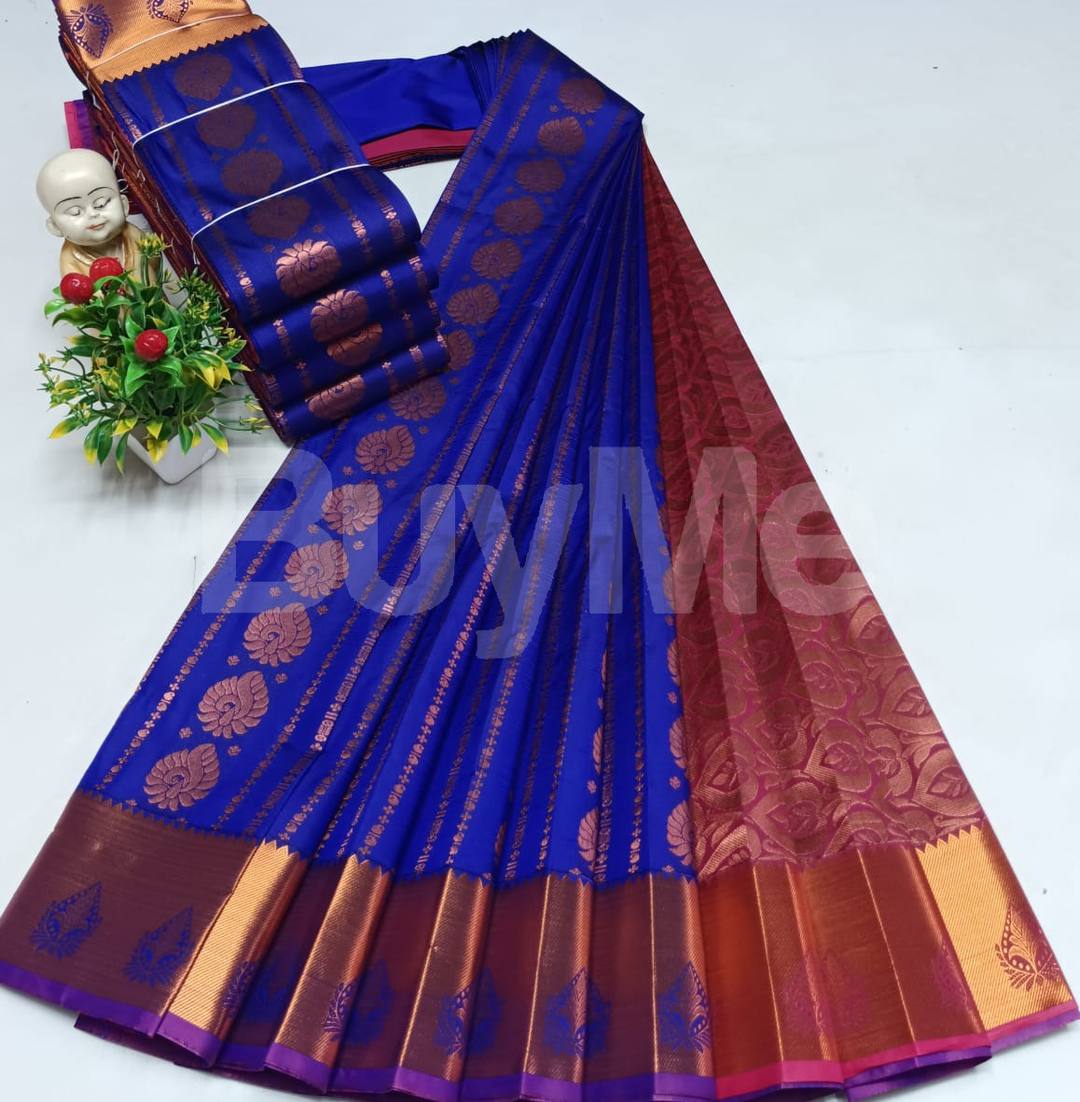 SAMUTHRIKA SILK SAREE - DARK BLUE