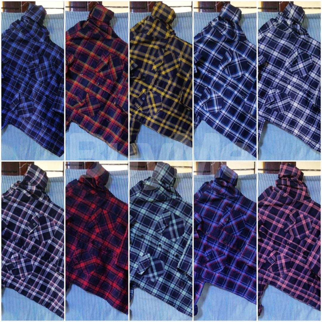 COTTON TWILL LONG SLEEVE DOUBLE POCKET SHIRT
