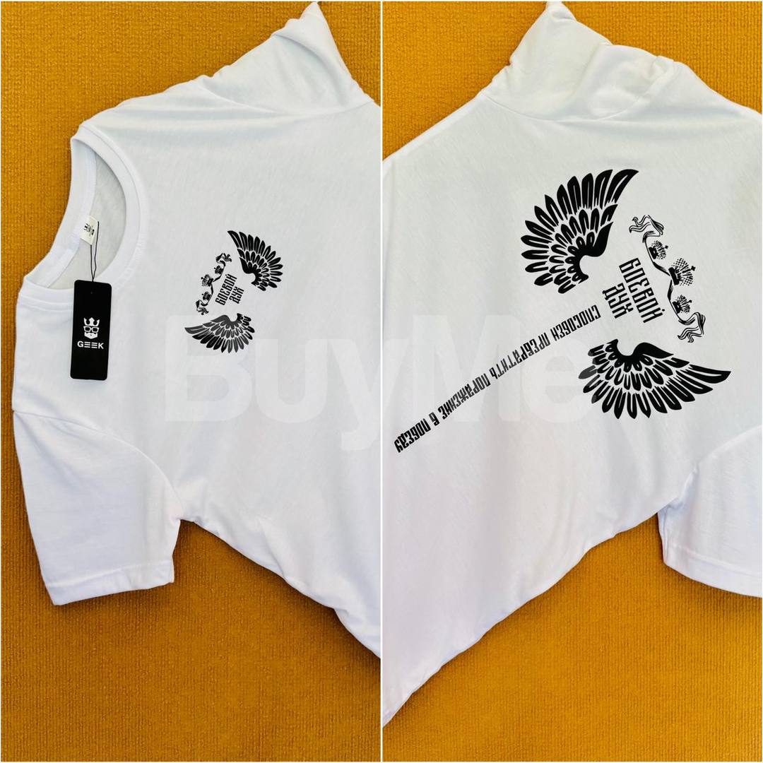 DOUBLE SIDE PRINT CREW NECK TSHIRT FOR SALE - WHITE