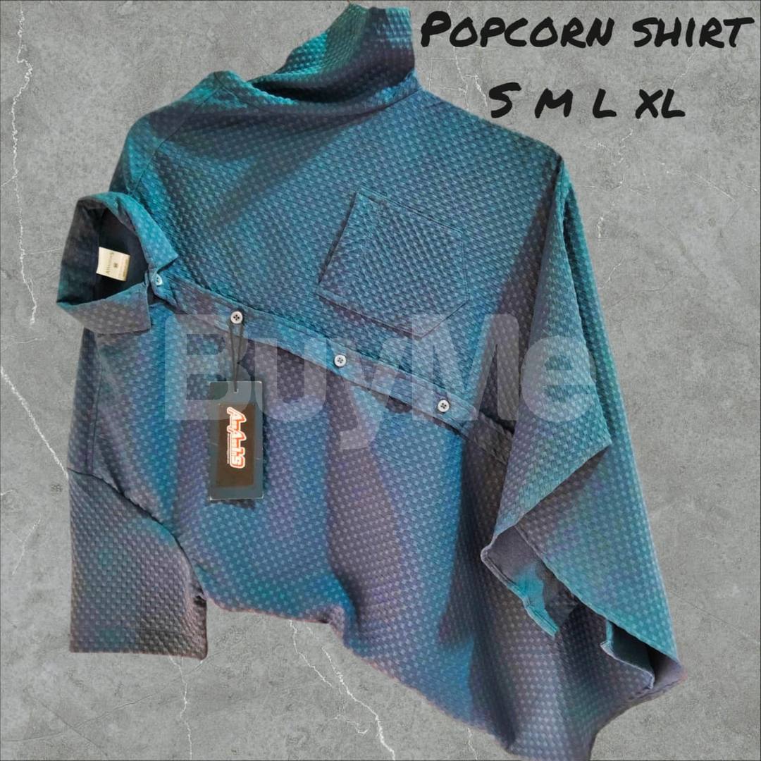 MEN'S POPCORN SHIRT - POWDER BLUE