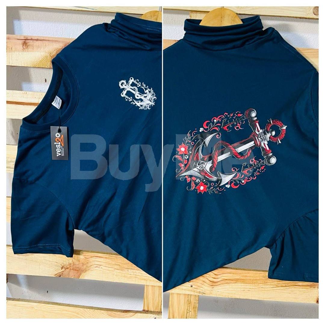 GSM 180 PRINTED T SHIRT - DARK BLUE