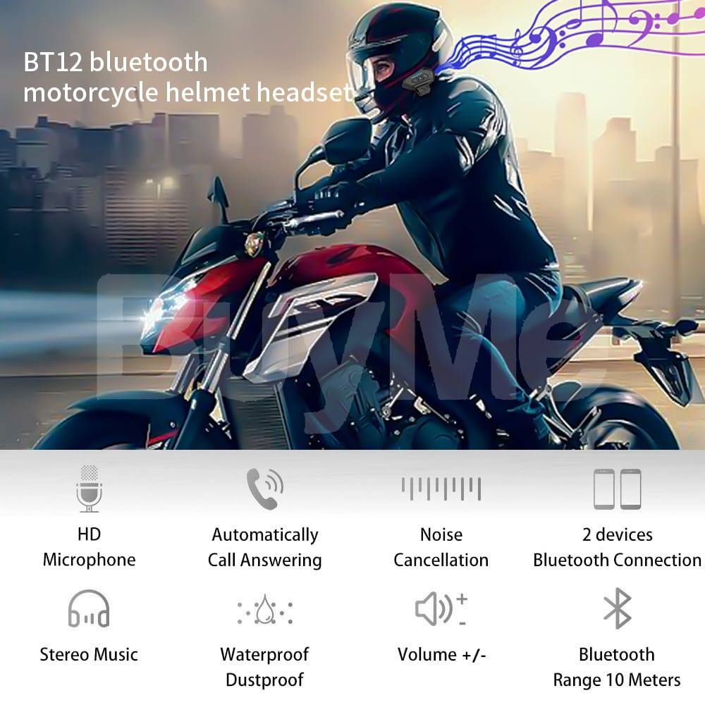 BT12 BLUETOOTH MOTORCYCLE HELMET HEADSET