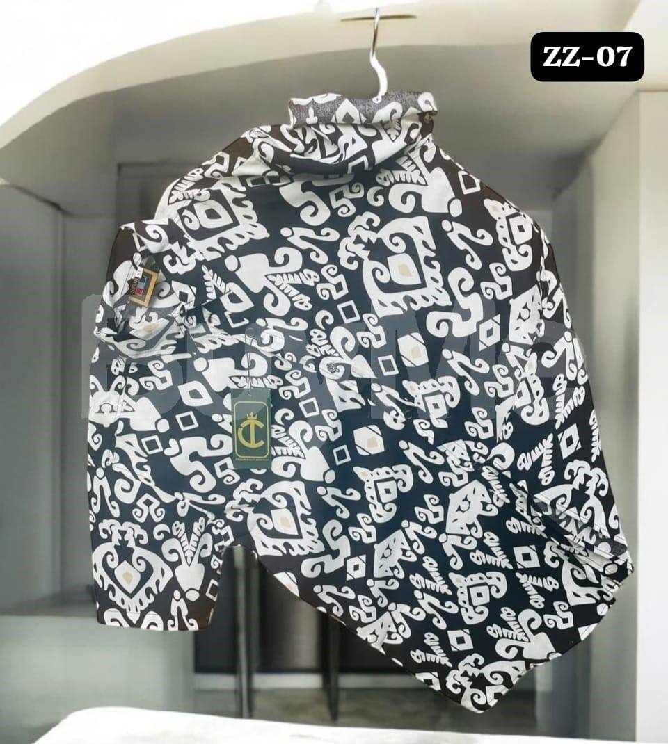 DAZZLING MENS HAWAIN SHIRT - BLACK & WHITE