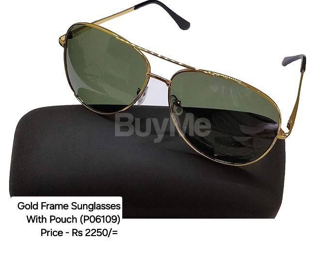 GOLD FRAME SUNGLASSES WITH POUCH
