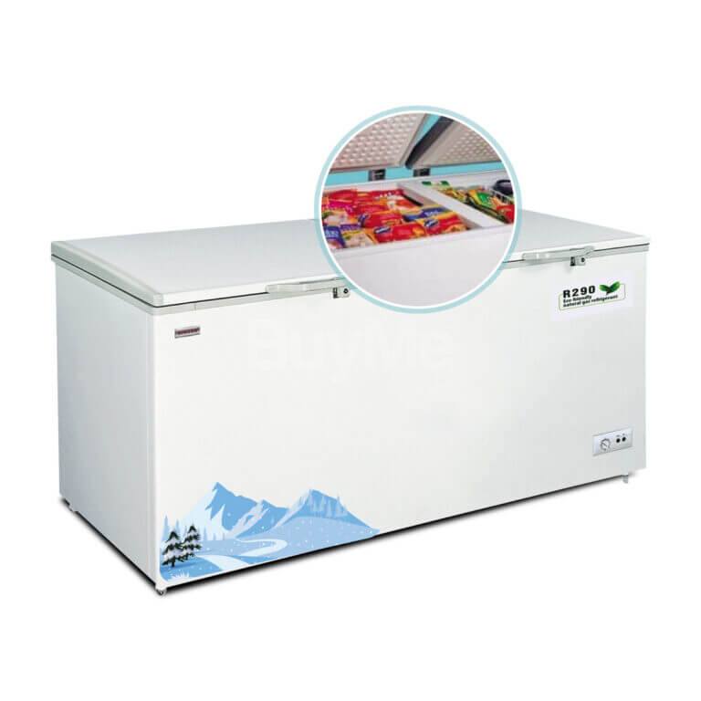 SINGER CHEST FREEZER WITH TWO COMPARTMENTS, 677L