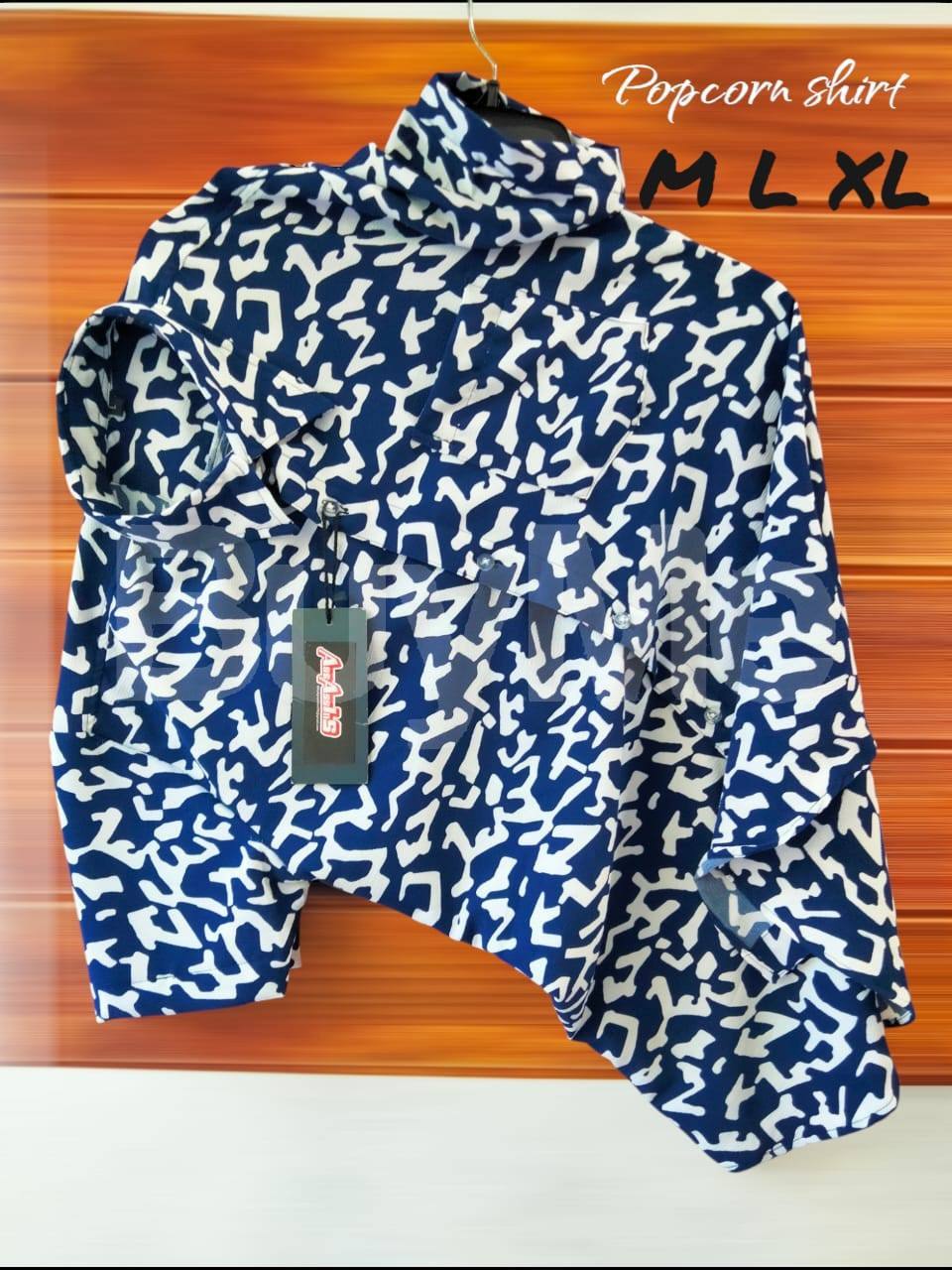POPCORN SHIRT - BLUE & WHITE