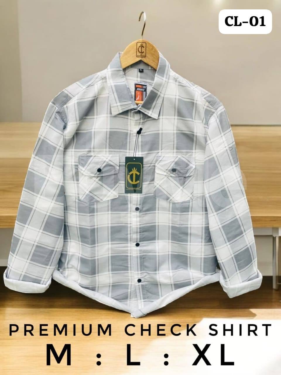 CHECK SHIRT - SLATE GREY