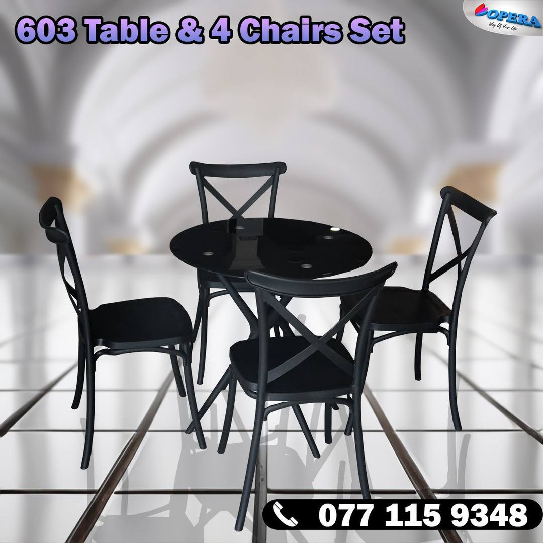 603 TABLE & 4 CHAIRS SET - BLACK