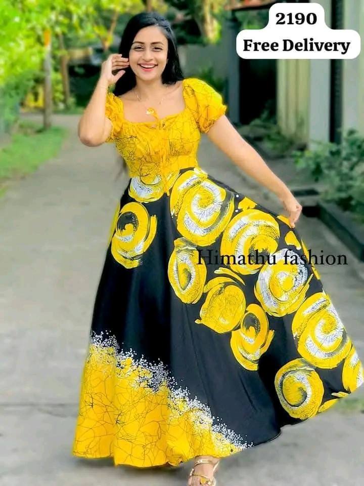 YELLOW LONG FROCK DESIGN